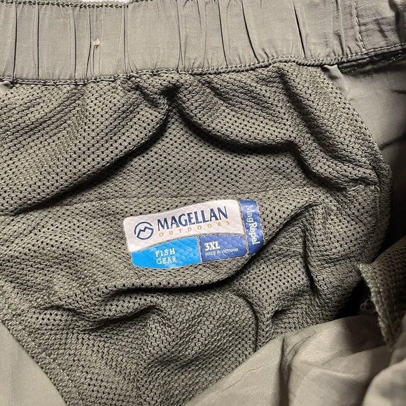 Magellan Pants Mens 3XL Green Convertible Outdoor Fish Gear Water Repel Zip - Picture 6 of 10